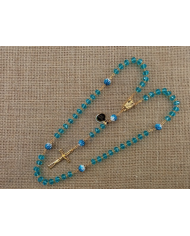 CRYSTAL ROSARY 8X6MM + GOLDEN SHAMBALA
