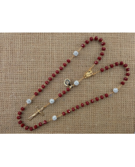 CRYSTAL ROSARY 8X6MM + GOLDEN SHAMBALA