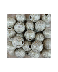 SACO 133 CT PLAST TRABALHADA BEJE C/ DOURADO 18MM