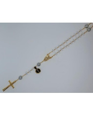 CRYSTAL ROSARY 8X6MM + GOLDEN SHAMBALA