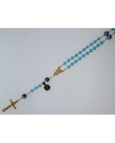 CRYSTAL ROSARY 8X6MM + GOLDEN SHAMBALA