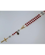 CRYSTAL ROSARY 8X6MM + GOLDEN SHAMBALA