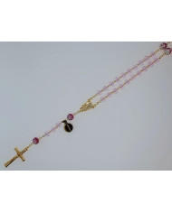 CRYSTAL ROSARY 8X6MM + GOLDEN SHAMBALA
