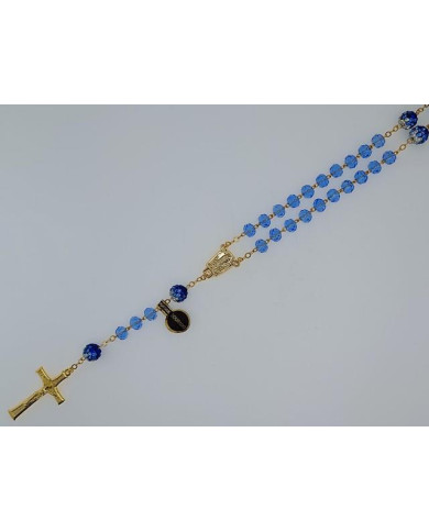 CRYSTAL ROSARY 8X6MM + GOLDEN SHAMBALA