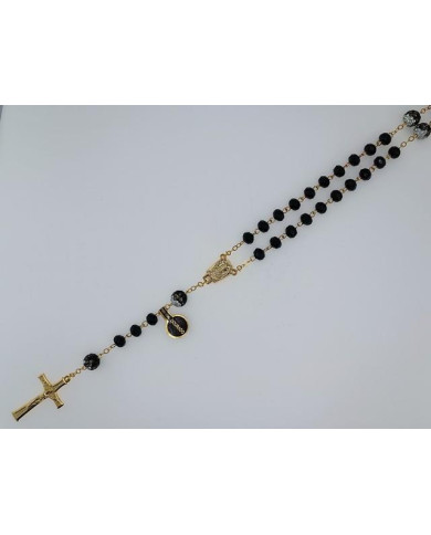 CRYSTAL ROSARY 8X6MM + GOLDEN SHAMBALA
