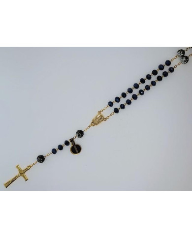 CRYSTAL ROSARY 8X6MM + GOLDEN SHAMBALA