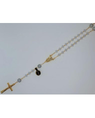 CRYSTAL ROSARY 8X6MM + GOLDEN SHAMBALA