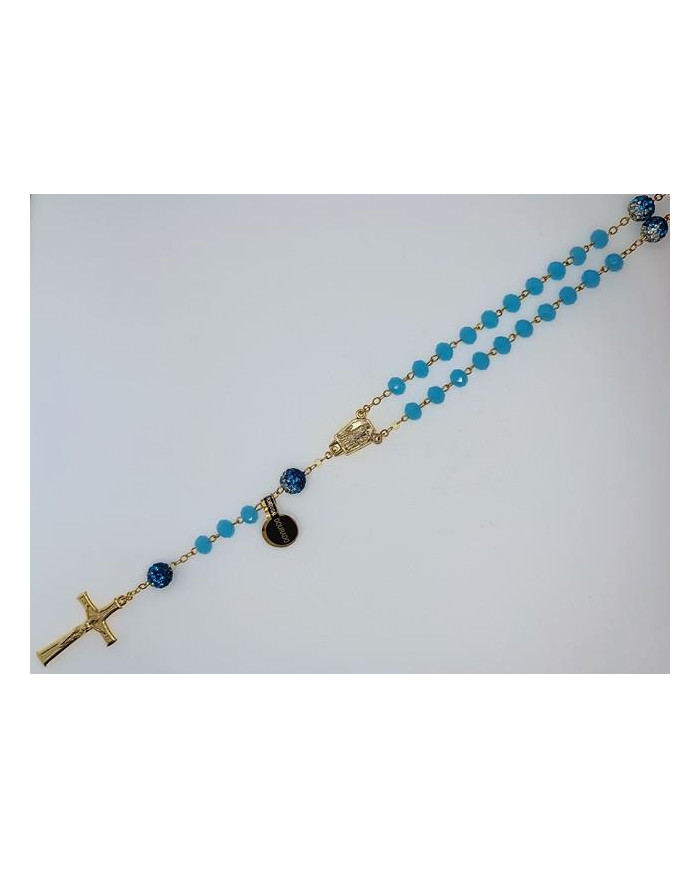 CRYSTAL ROSARY 8X6MM + GOLDEN SHAMBALA