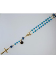 CRYSTAL ROSARY 8X6MM + GOLDEN SHAMBALA