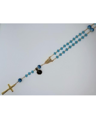 CRYSTAL ROSARY 8X6MM + GOLDEN SHAMBALA