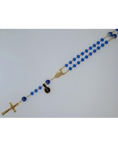 CRYSTAL ROSARY 8X6MM + GOLDEN SHAMBALA