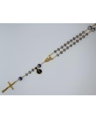 CRYSTAL ROSARY 8X6MM + GOLDEN SHAMBALA