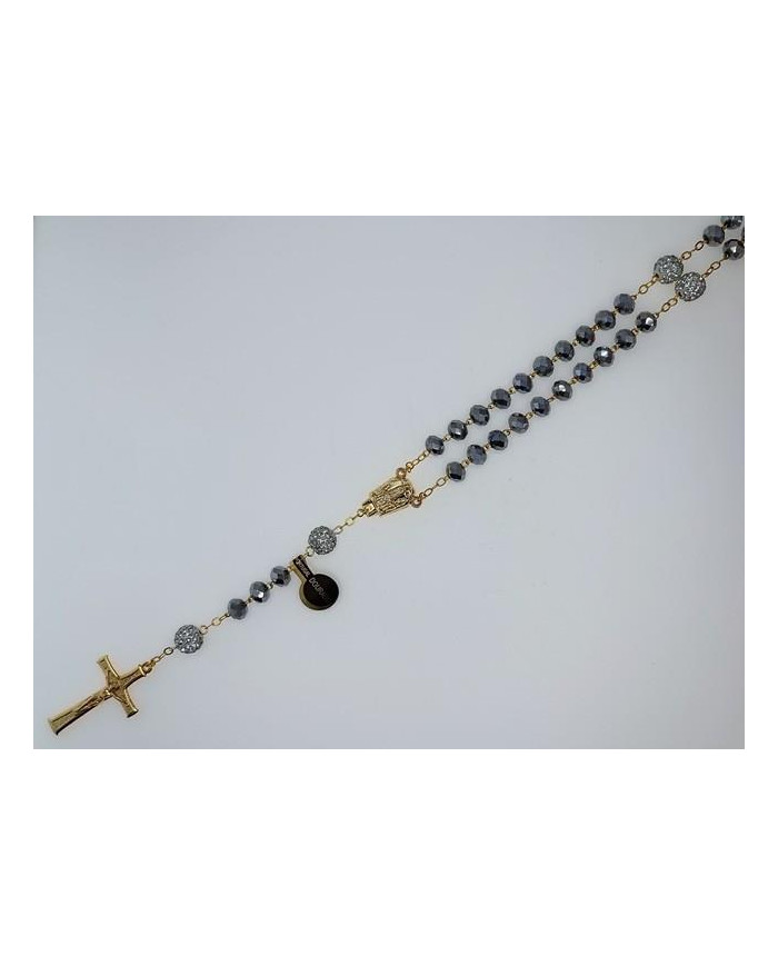 CRYSTAL ROSARY 8X6MM + GOLDEN SHAMBALA