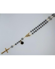 CRYSTAL ROSARY 8X6MM + GOLDEN SHAMBALA