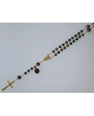 CRYSTAL ROSARY 8X6MM + GOLDEN SHAMBALA