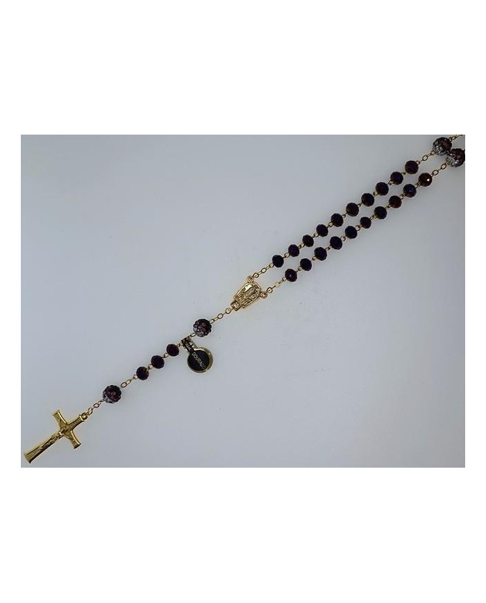 CRYSTAL ROSARY 8X6MM + GOLDEN SHAMBALA