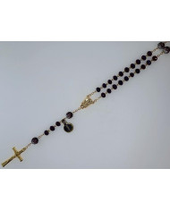 CRYSTAL ROSARY 8X6MM + GOLDEN SHAMBALA