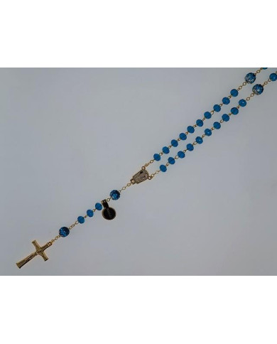 CRYSTAL ROSARY 8X6MM + GOLDEN SHAMBALA