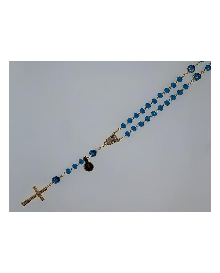 CRYSTAL ROSARY 8X6MM + GOLDEN SHAMBALA