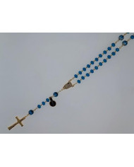 CRYSTAL ROSARY 8X6MM + GOLDEN SHAMBALA