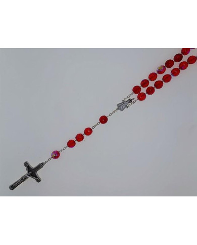 ROSARY CRYSTAL 12MM SILVER