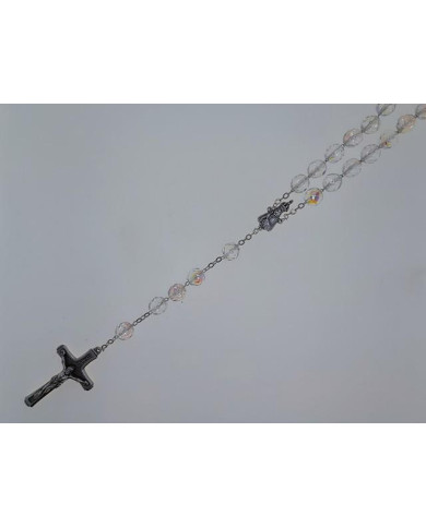 ROSARY CRYSTAL 12MM SILVER