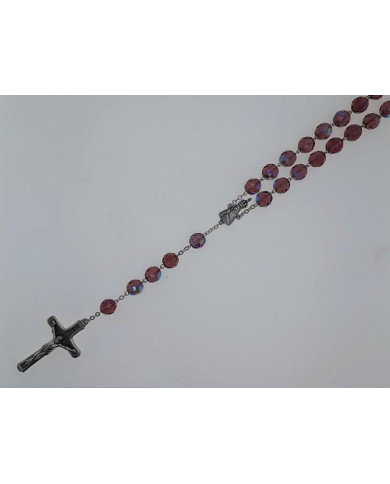 ROSARY CRYSTAL 12MM SILVER