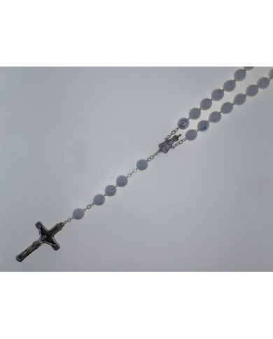 ROSARY CRYSTAL 12MM SILVER