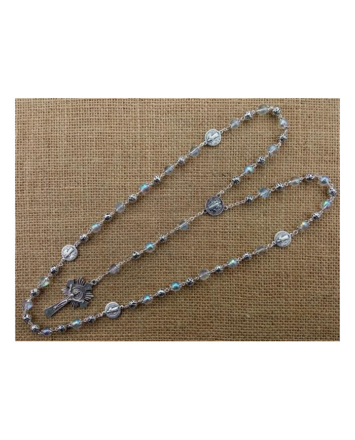 GLASS RING ROSARY 8MM + ZAMAC SB