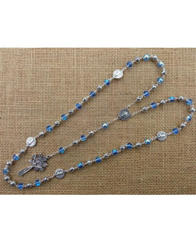 GLASS RING ROSARY 8MM + ZAMAC SB