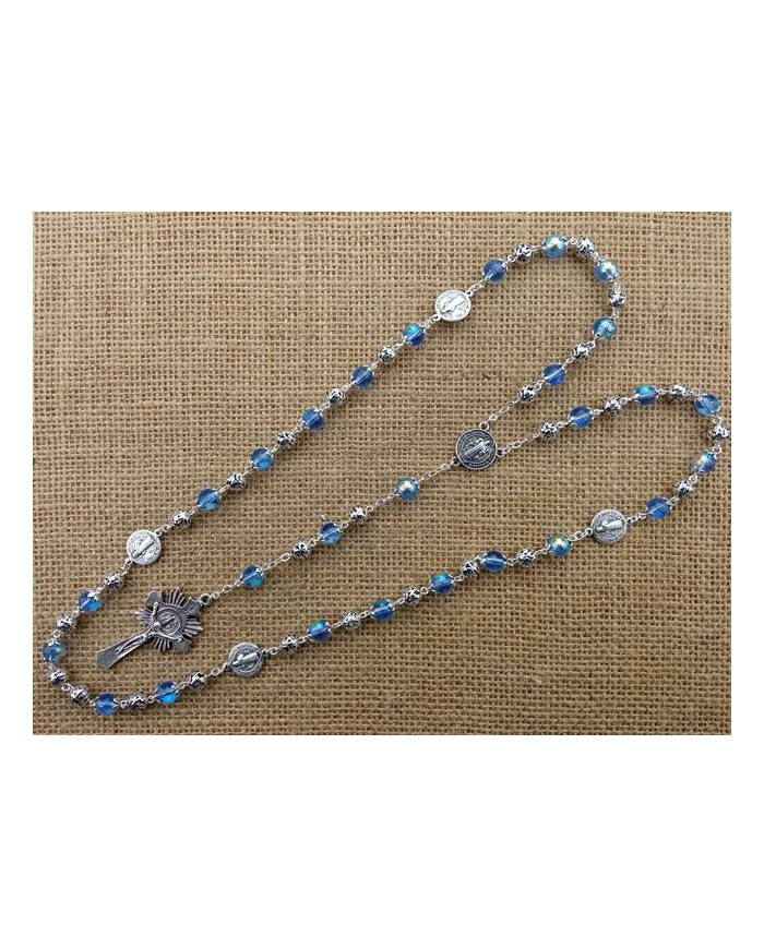 GLASS RING ROSARY 8MM + ZAMAC SB