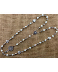 GLASS RING ROSARY 8MM + ZAMAC SB