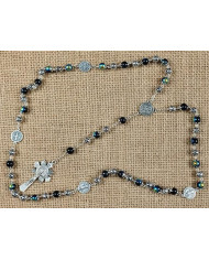 GLASS RING ROSARY 8MM + ZAMAC SB