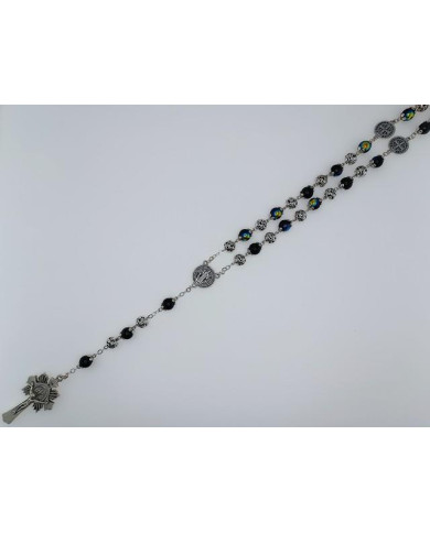 GLASS RING ROSARY 8MM + ZAMAC SB