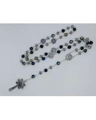 GLASS RING ROSARY 8MM + ZAMAC SB
