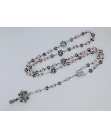 GLASS RING ROSARY 8MM + ZAMAC SB