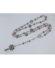 GLASS RING ROSARY 8MM + ZAMAC SB