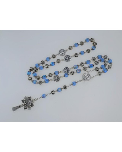 GLASS RING ROSARY 8MM + ZAMAC SB