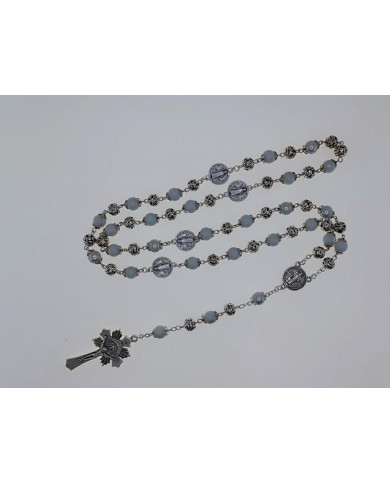 GLASS RING ROSARY 8MM + ZAMAC SB