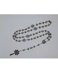 GLASS RING ROSARY 8MM + ZAMAC SB