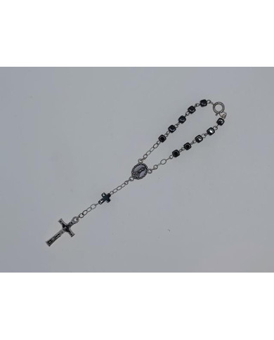 DEZENA HEMATITE CUBO 4MM C/CRUZ C/F