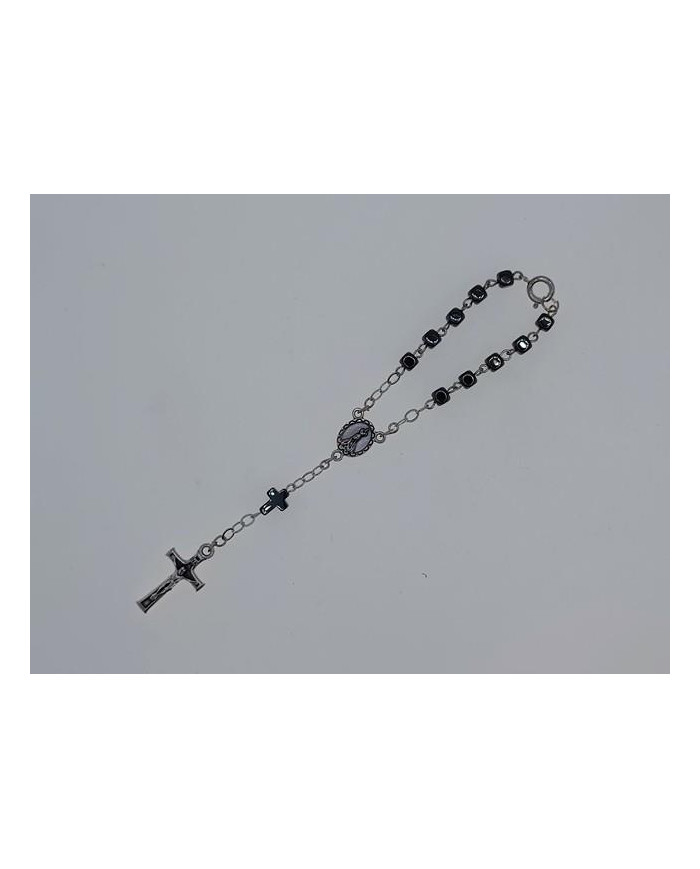 DEZENA HEMATITE CUBO 4MM C/CRUZ C/F