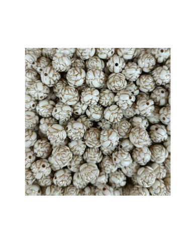 SACO 50GR CT PLAST ROSA 3D MARFIM C/ OURO 10MM