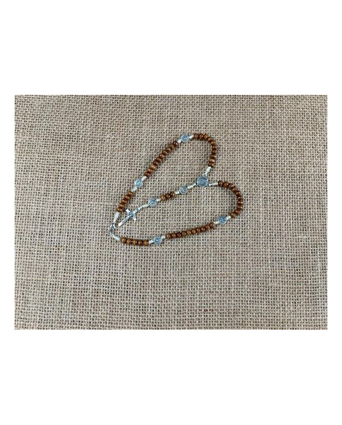 ROSARY CORD WOOD 5MM WITH ZAMAK AND SB