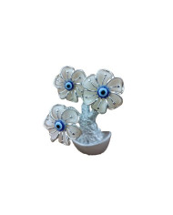 ARVORE OT 3 FLORES BRANCO PRATA