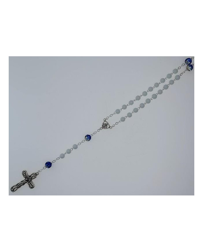 GLASS ROSARY 6MM WITH SHAMBALLA