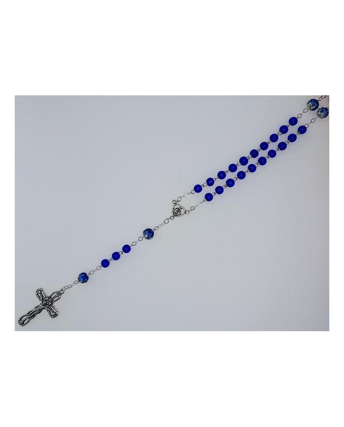 GLASS ROSARY 6MM WITH SHAMBALLA