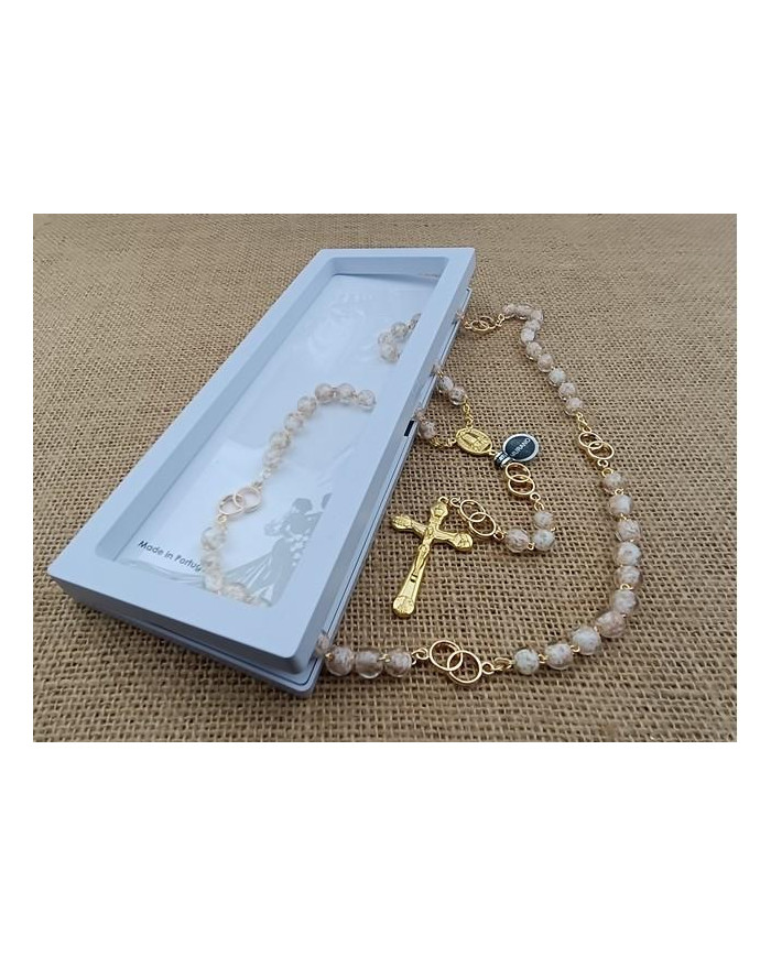 TERCO VIDRO MURANO LUMINOSO 8MM MT OURO BRANCO