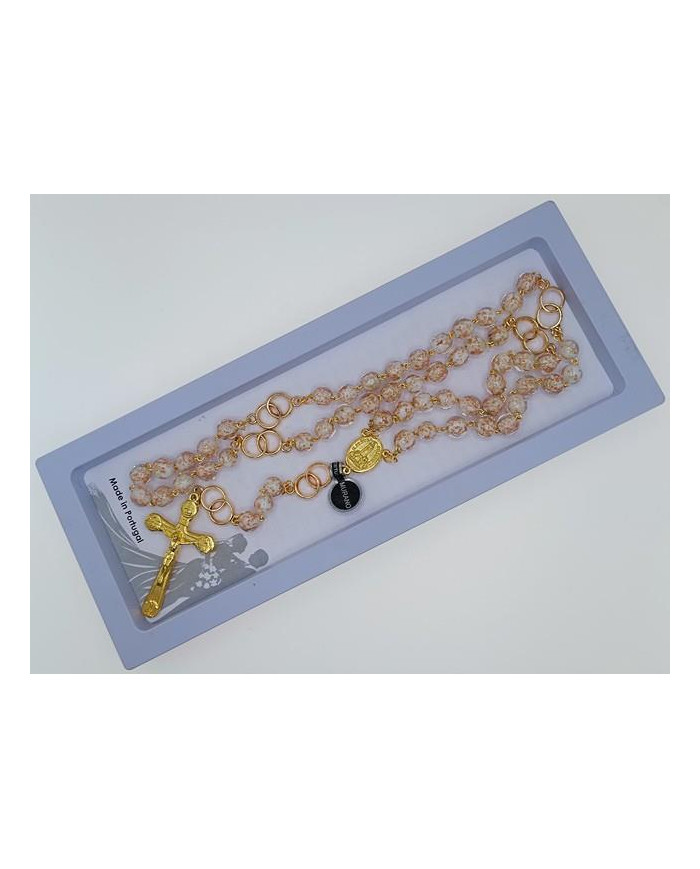 TERCO VIDRO MURANO LUMINOSO 8MM MT OURO BRANCO