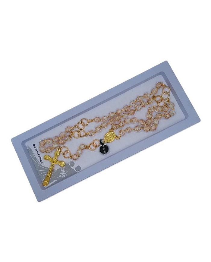 TERCO VIDRO MURANO LUMINOSO 8MM MT OURO BRANCO